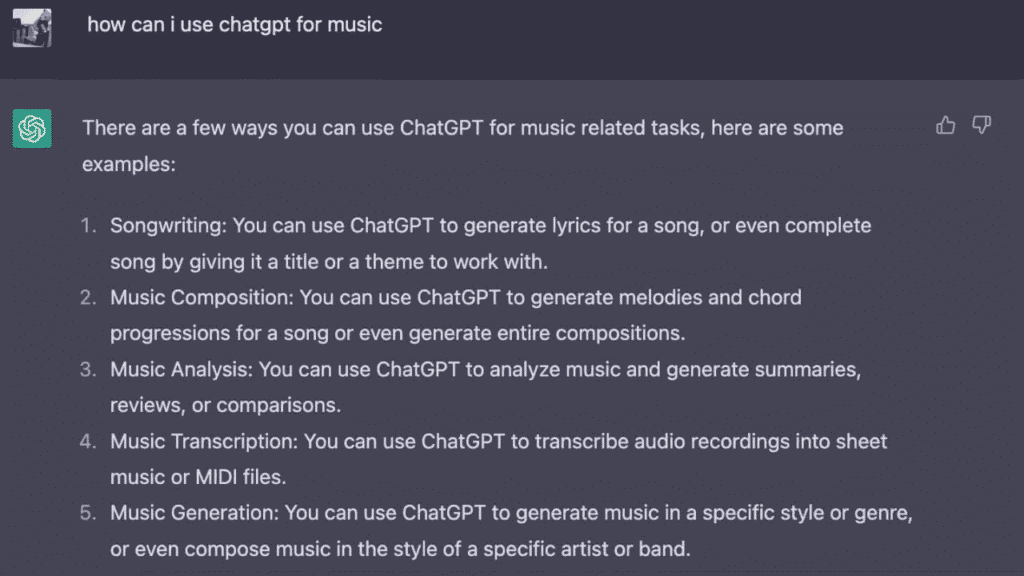 How Does ChatGPT Work for Music