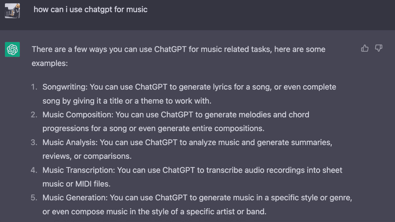 How Does ChatGPT Work for Music